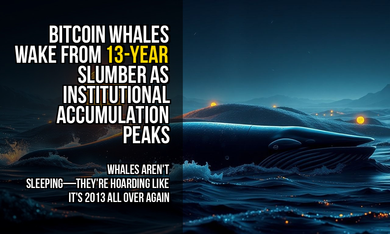 Bitcoin Whales Wake From 13-Year Slumber as Institutional Accumulation Peaks
