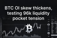 BTC OI skew thickens testing $96K liquidity pocket tension