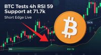 BTC tests 4H RSI 59 support at $71.7K — short edge live