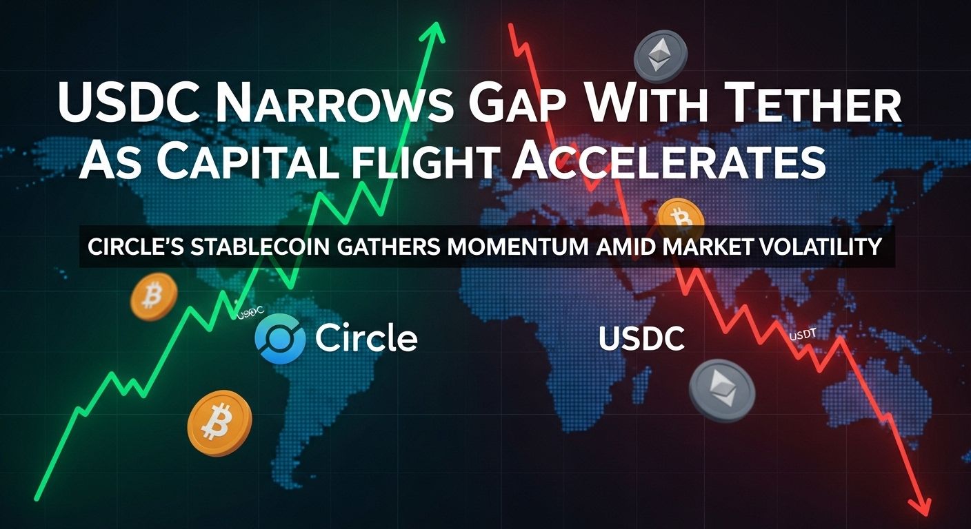 Circle’s USDC narrows gap with Tether as capital flight accelerates