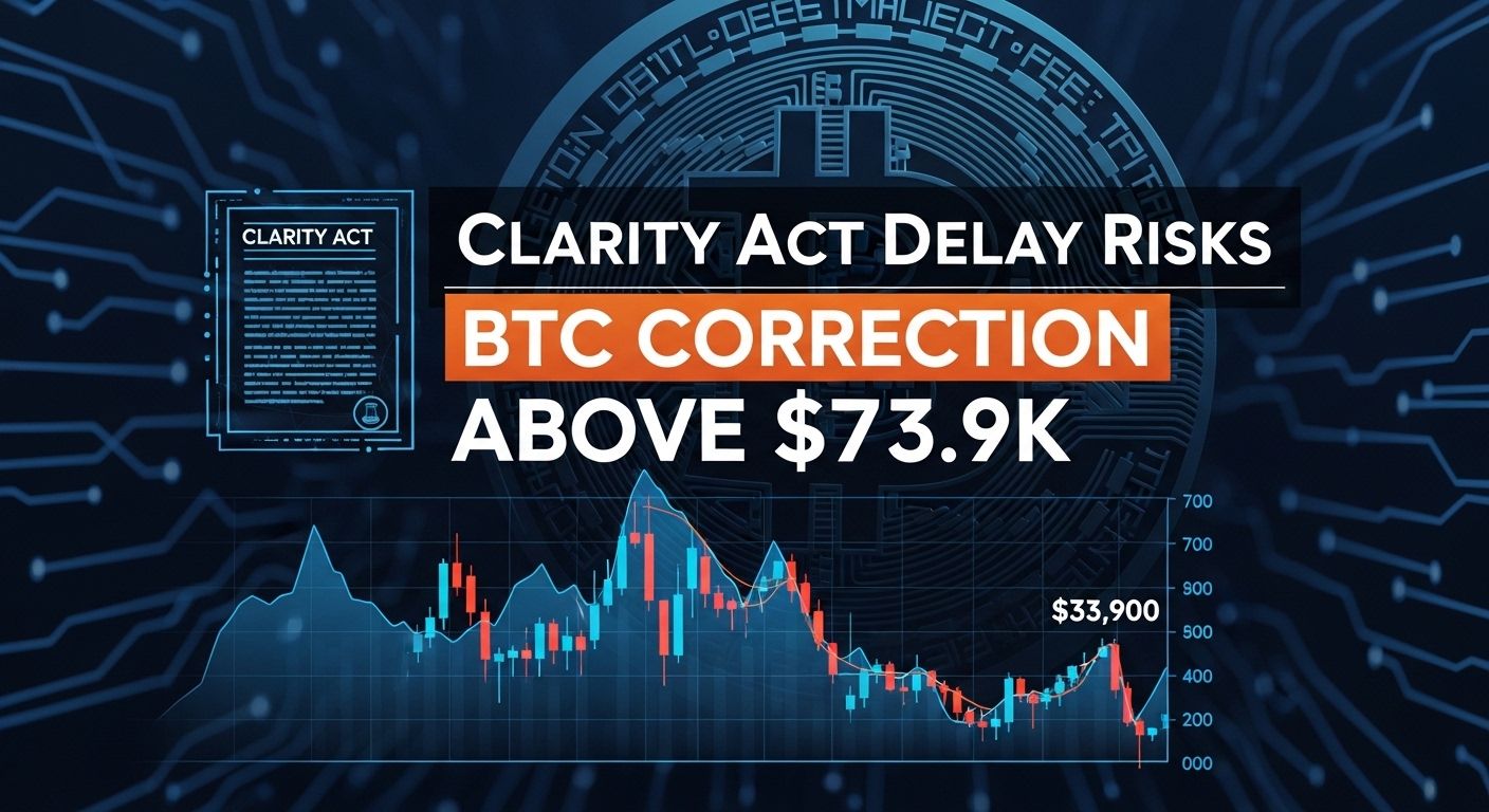 Clarity Act delay risks BTC correction above $73.9K