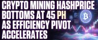 Crypto mining hashprice bottoms at $45/PH as efficiency pivot accelerates