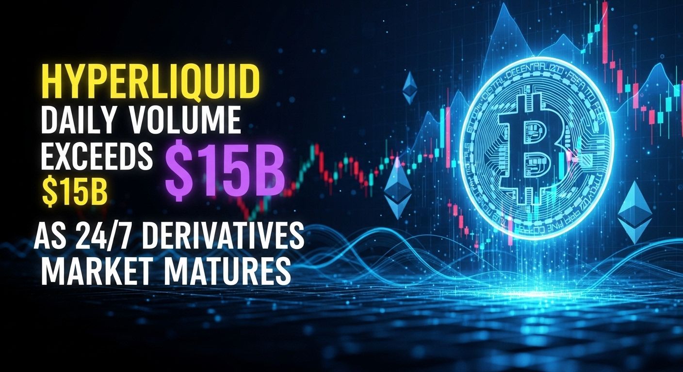 Hyperliquid daily volume exceeds $15B as 24/7 derivatives market matures