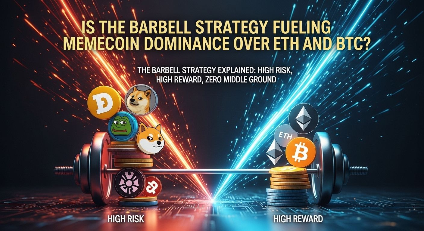 Is the ‘barbell strategy’ fueling memecoin dominance over ETH and BTC?