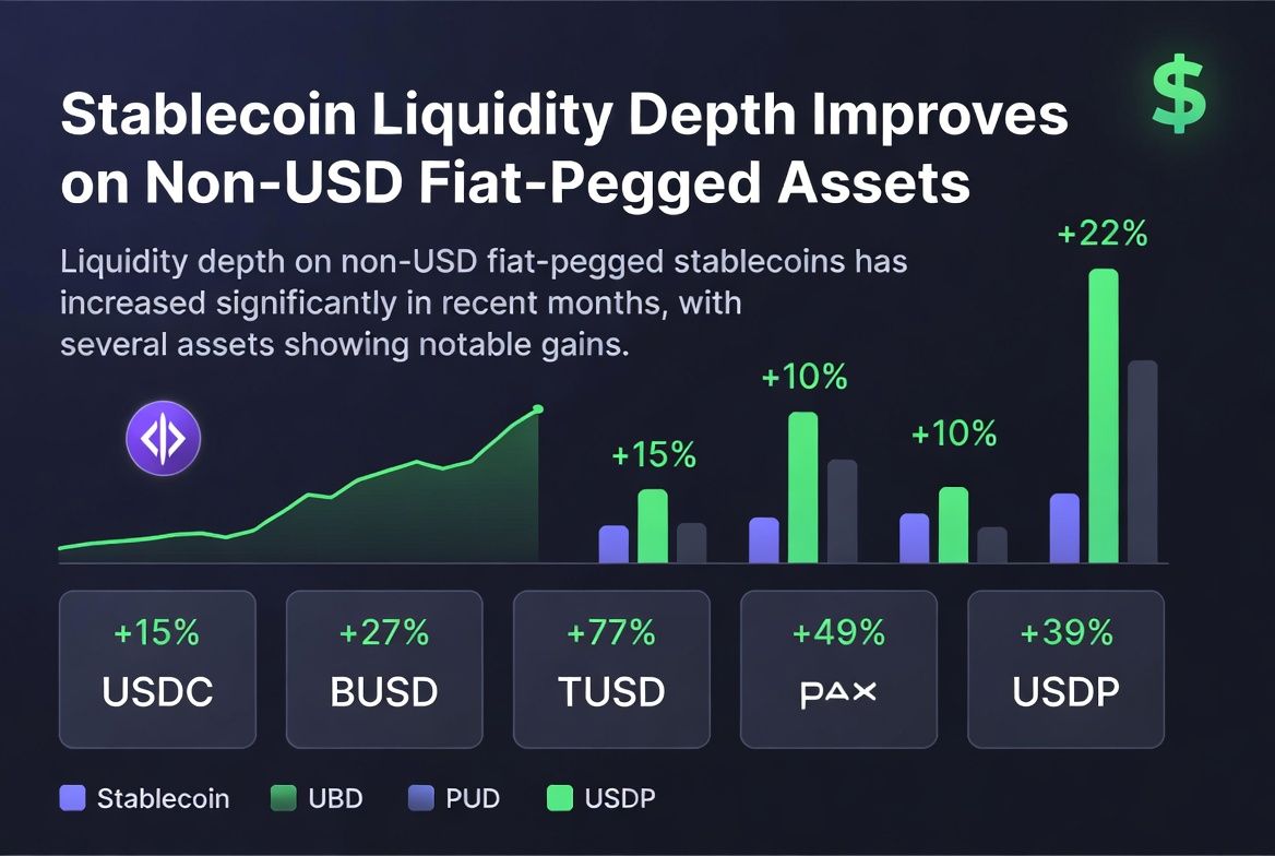 Stablecoin Liquidity Depth Improves on Non-USD Fiat-Pegged Assets