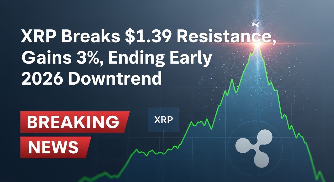 XRP Breaks $1.39 Resistance, Gains 3% Ending Early-2026 Downtrend