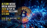 Altcoin Wedge Break Mirrors 2020 Setup as Bitcoin Reclaims $72,000