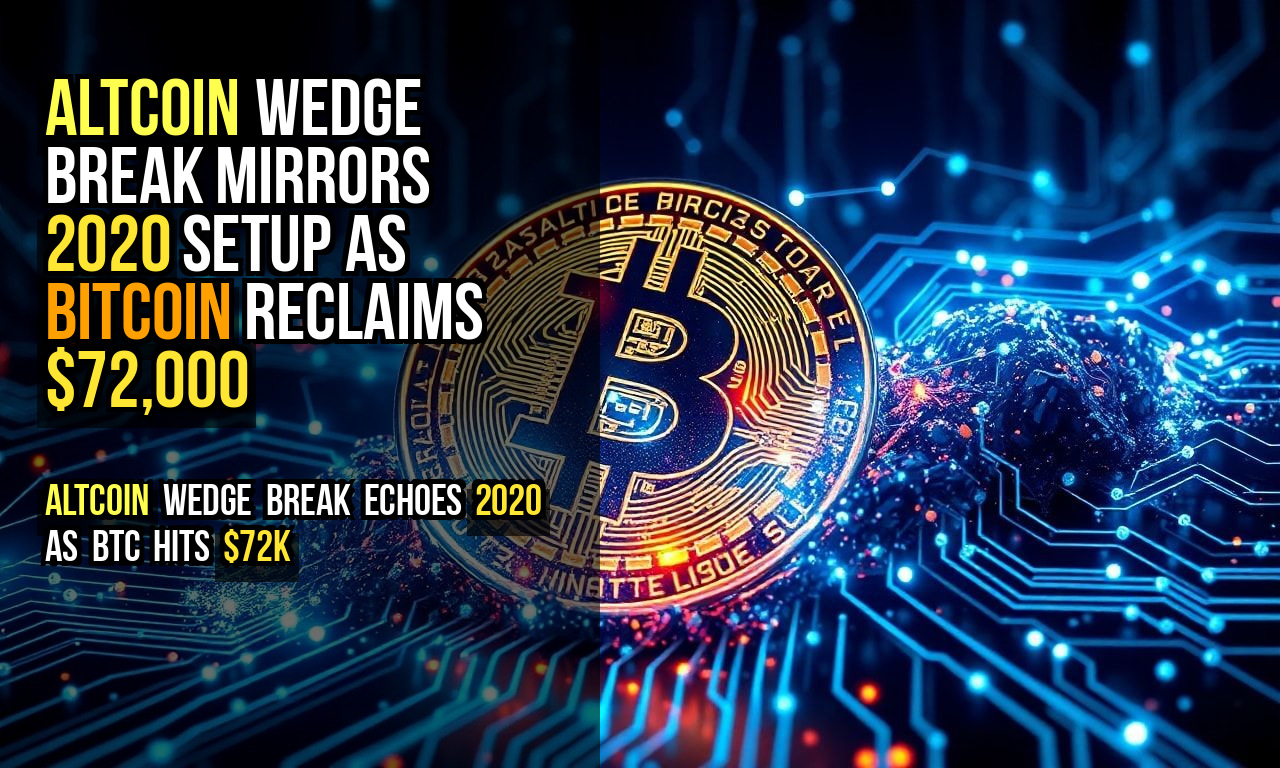 Altcoin Wedge Break Mirrors 2020 Setup as Bitcoin Reclaims $72,000