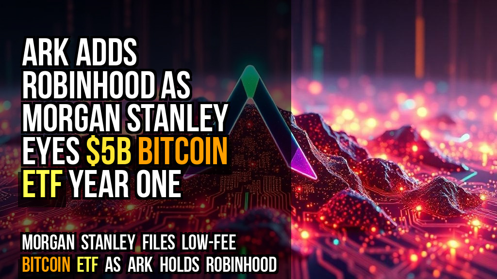 ARK Adds Robinhood as Morgan Stanley Eyes $5B Bitcoin ETF Year One