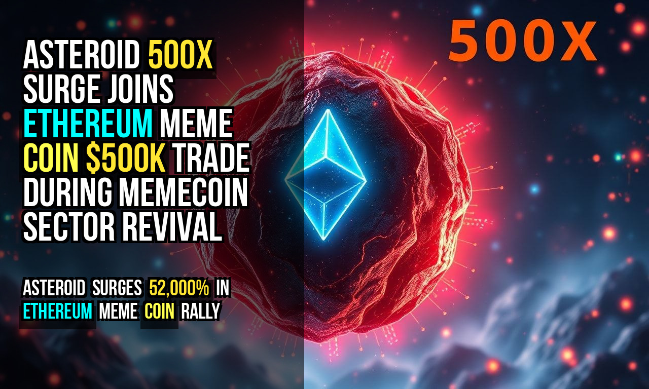 ASTEROID 500X Surge Joins Ethereum Meme Coin $500K Trade During Memecoin Sector Revival