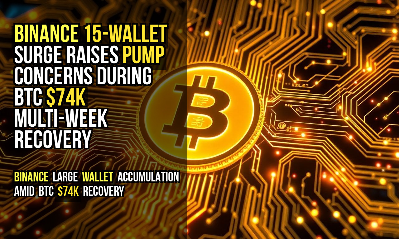 Binance 15-Wallet Surge Raises Pump Concerns During BTC $74K Multi-Week Recovery