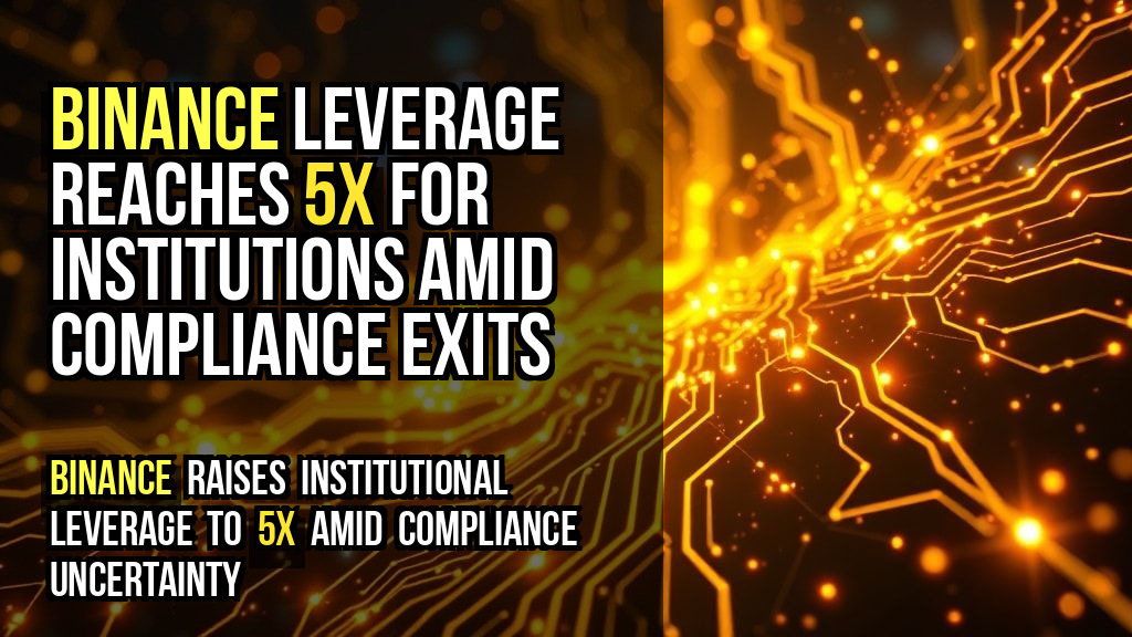 Binance leverage reaches 5x for institutions amid compliance exits