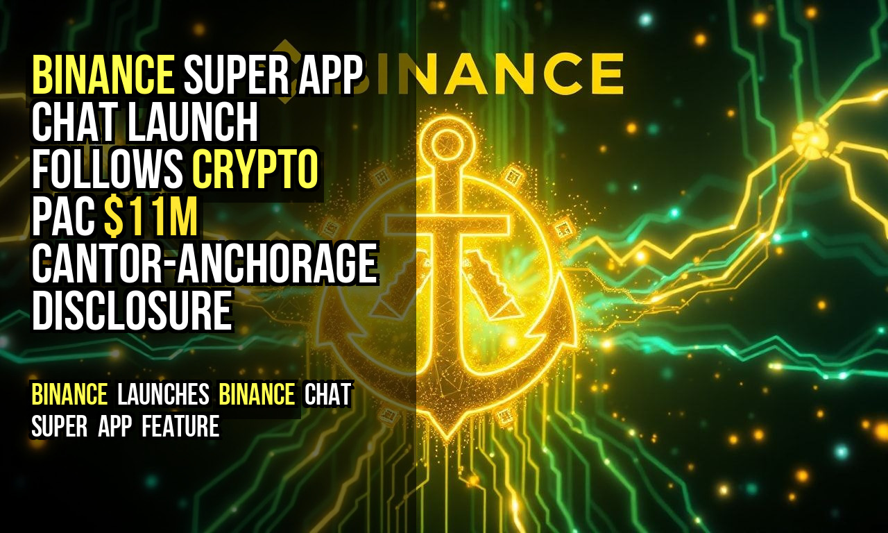 Binance Super App Chat Launch Follows Crypto PAC $11M Cantor-Anchorage Disclosure