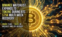 Binance Watchlist Expands to 7 Tokens During BTC $75K Multi-Week Recovery