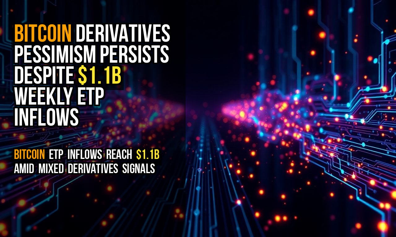 Bitcoin Derivatives Pessimism Persists Despite $1.1B Weekly ETP Inflows