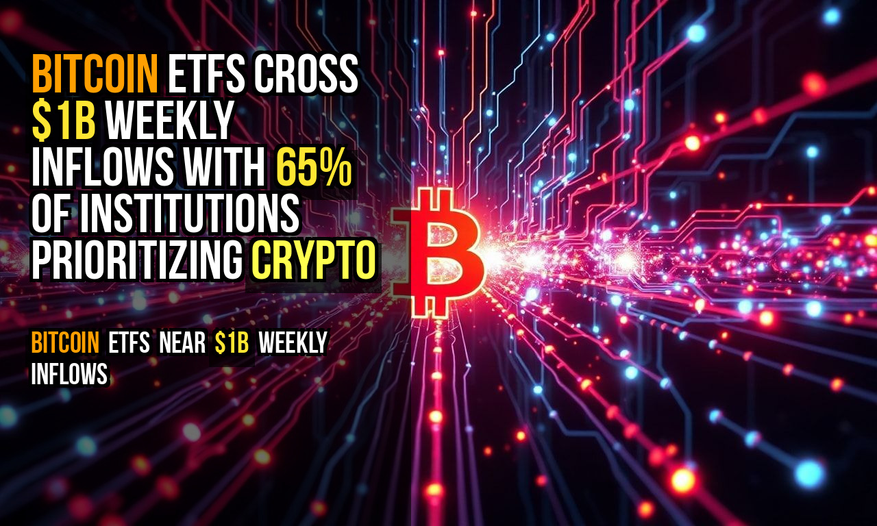 Bitcoin ETFs Cross $1B Weekly Inflows With 65% of Institutions Prioritizing Crypto