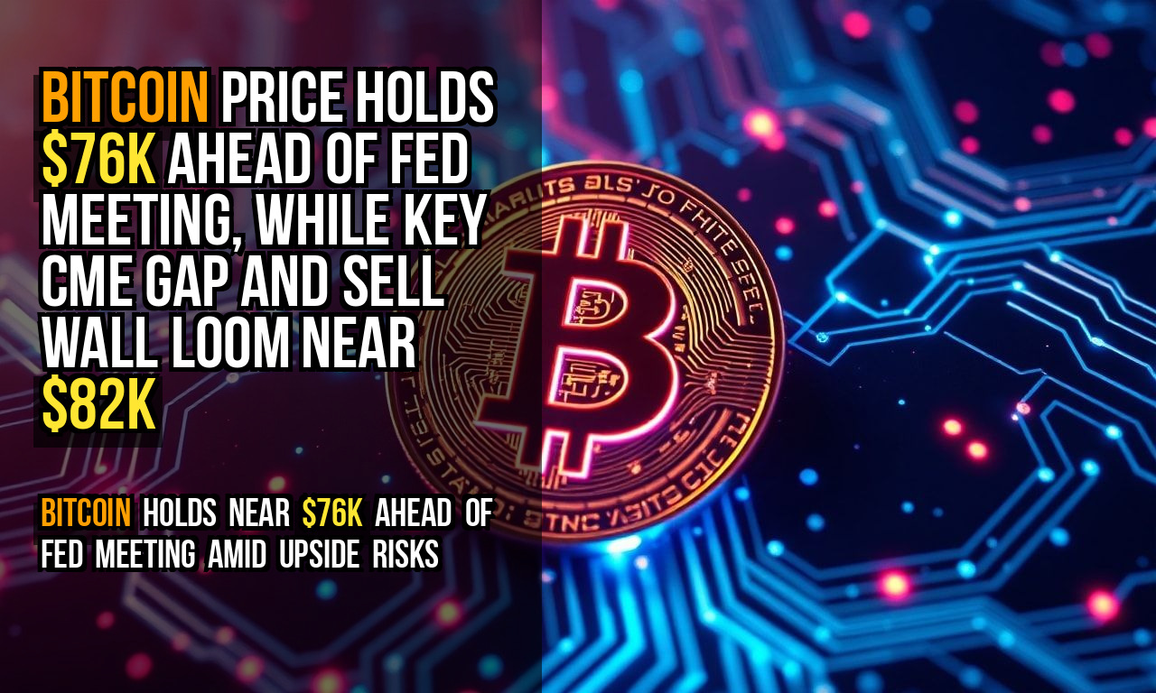Bitcoin price holds $76K ahead of Fed meeting, while key CME gap and sell wall loom near $82K