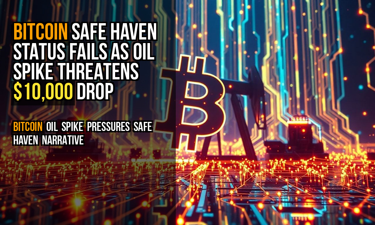 Bitcoin safe haven status fails as oil spike threatens $10,000 drop