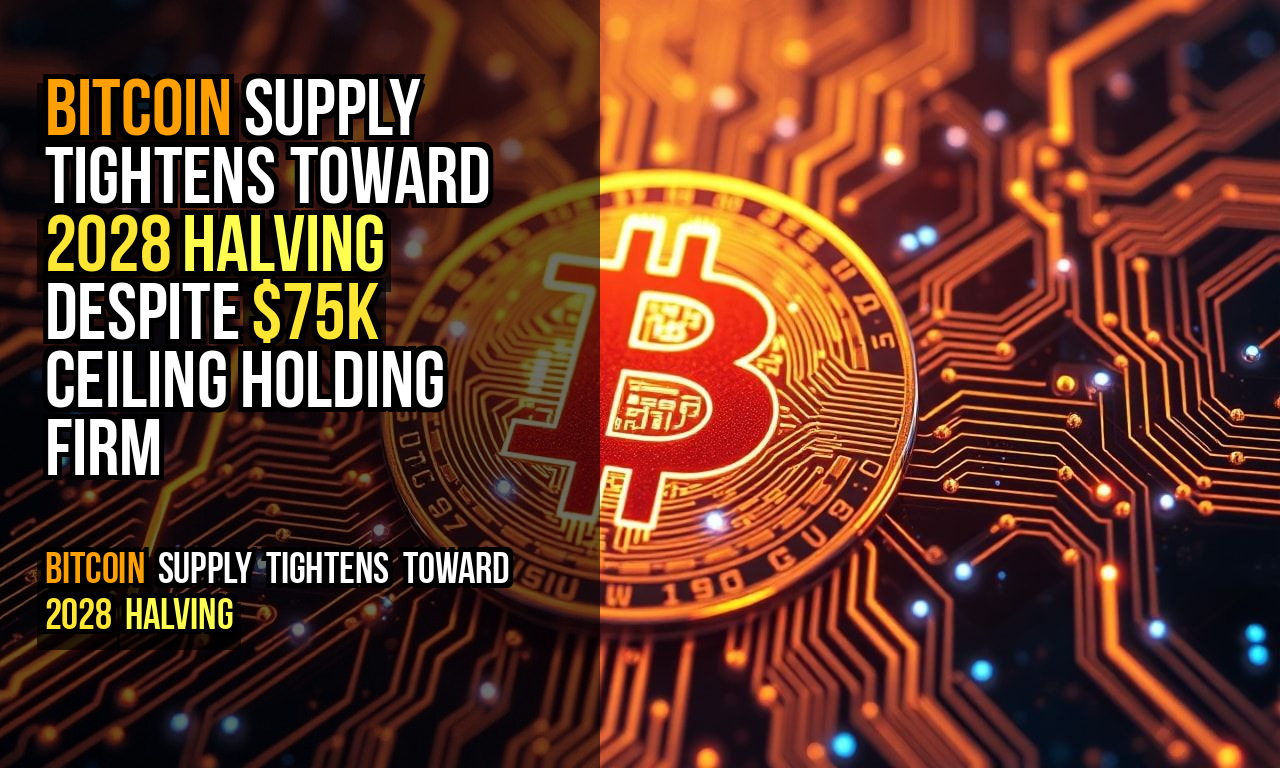 Bitcoin Supply Tightens Toward 2028 Halving Despite $75K Ceiling Holding Firm