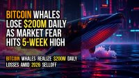 Bitcoin whales lose $200M daily as market fear hits 5-week high