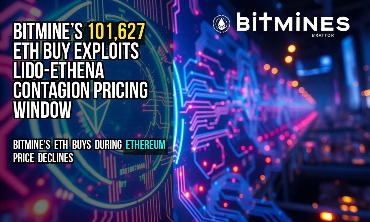 Bitmine’s 101,627 ETH Buy Exploits Lido-Ethena Contagion Pricing Window