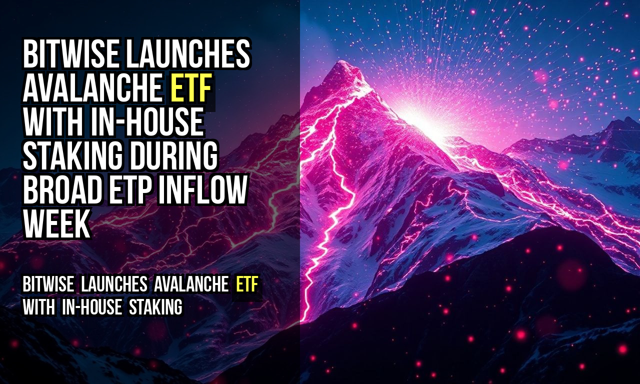 Bitwise Launches Avalanche ETF With In-House Staking During Broad ETP Inflow Week