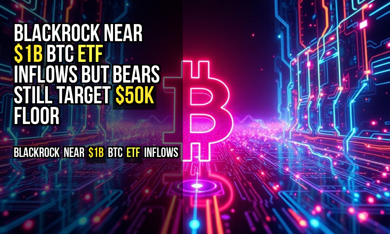 BlackRock Near $1B BTC ETF Inflows but Bears Still Target $50K Floor