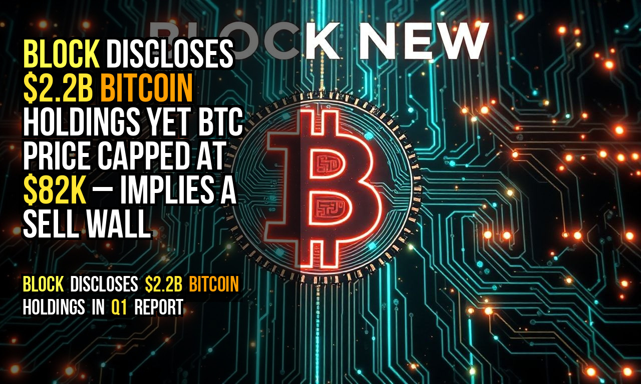 Block discloses $2.2B Bitcoin holdings yet BTC price capped at $82K – implies a sell wall