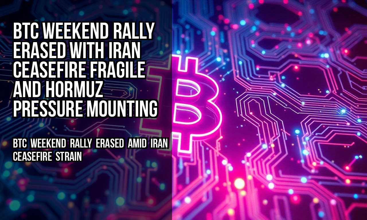 BTC Weekend Rally Erased With Iran Ceasefire Fragile and Hormuz Pressure Mounting