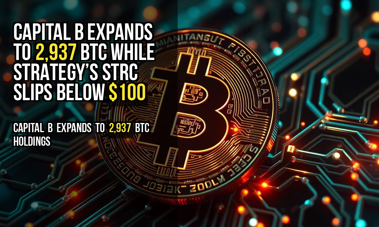 Capital B Expands to 2,937 BTC While Strategy’s STRC Slips Below $100