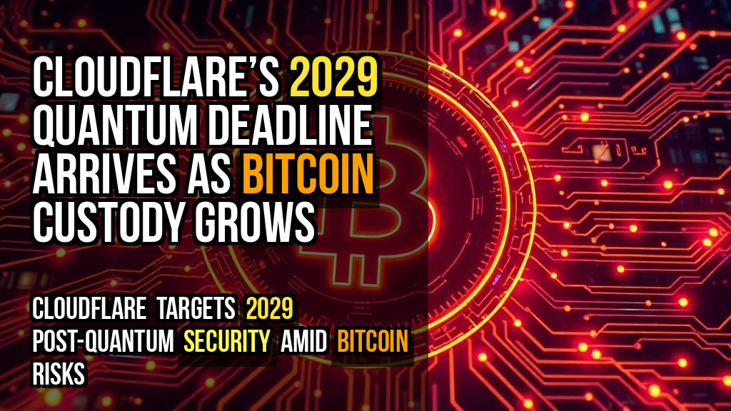 Cloudflare’s 2029 Quantum Deadline Arrives as Bitcoin Custody Grows