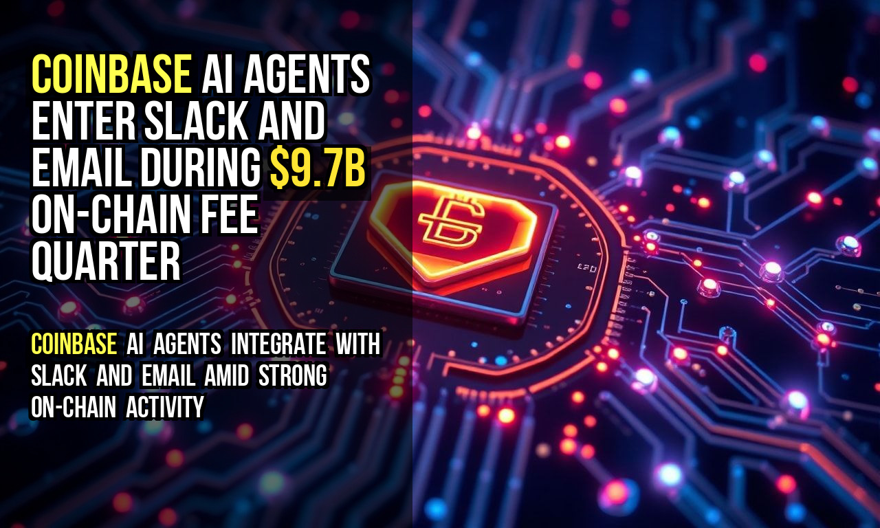 Coinbase AI Agents Enter Slack and Email During $9.7B On-Chain Fee Quarter