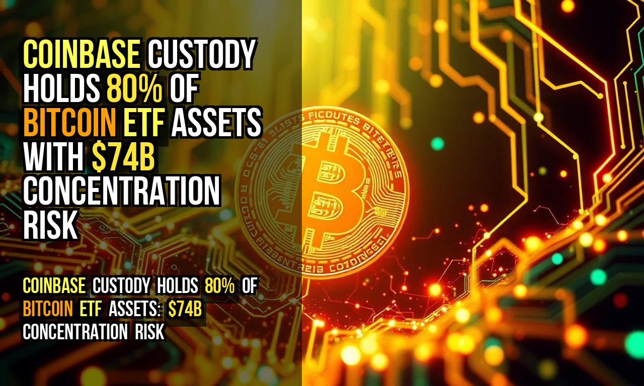 Coinbase Custody Holds 80% of Bitcoin ETF Assets With $74B Concentration Risk