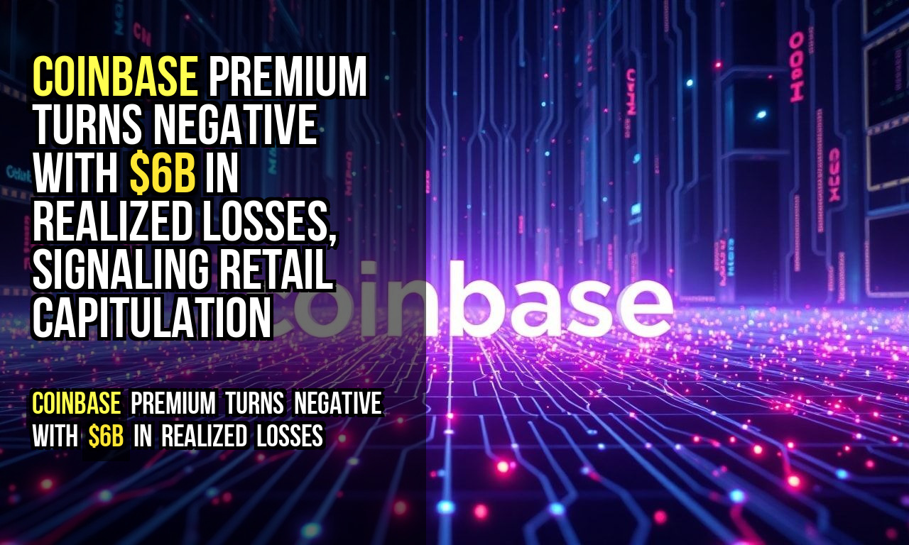 Coinbase Premium turns negative with $6B in realized losses, signaling retail capitulation