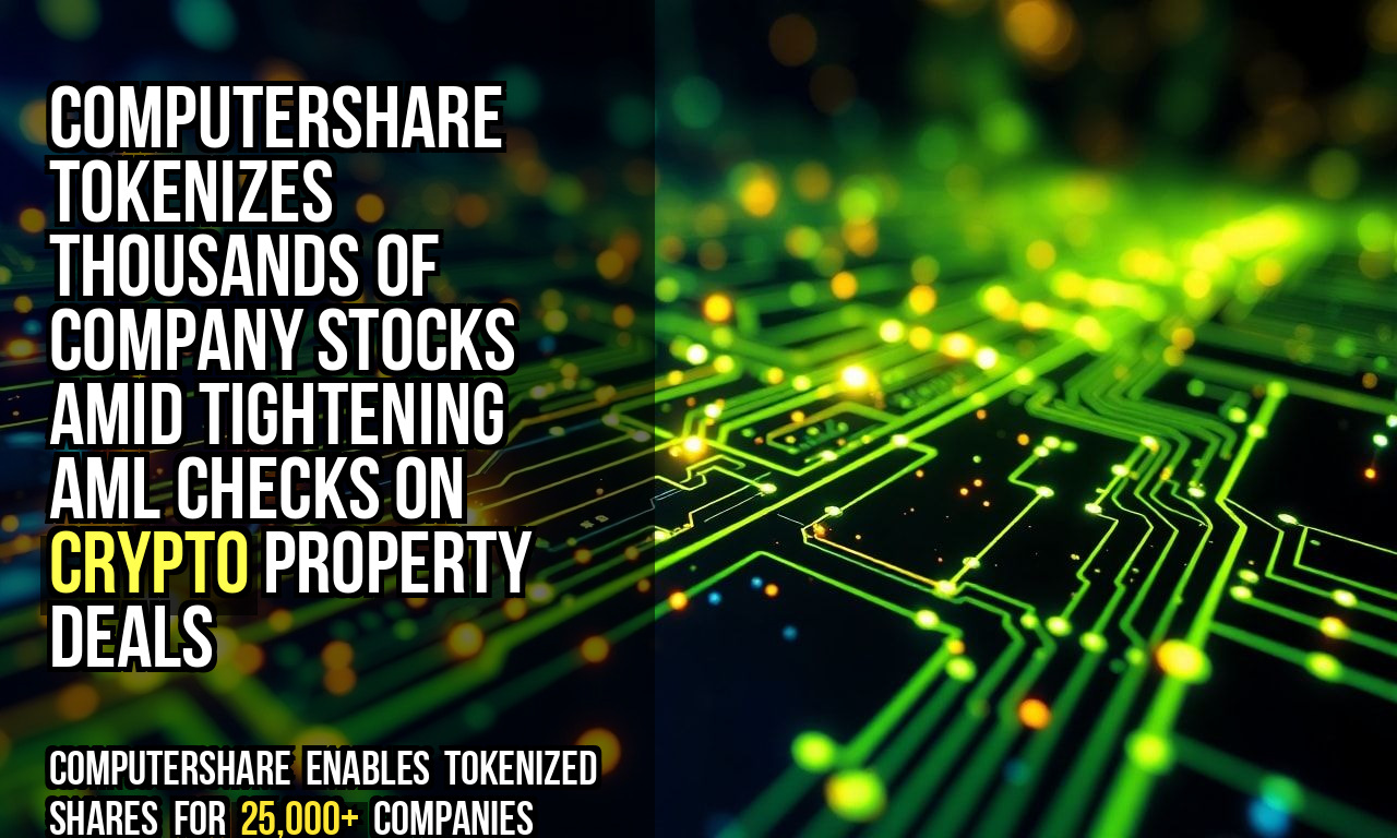 Computershare tokenizes thousands of company stocks amid tightening AML checks on crypto property deals