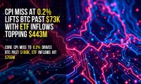 CPI Miss at 0.2% Lifts BTC Past $73K With ETF Inflows Topping $443M