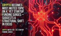 Crypto becomes most muted topic on X, yet startup funding surges – suggests a structural shift in focus