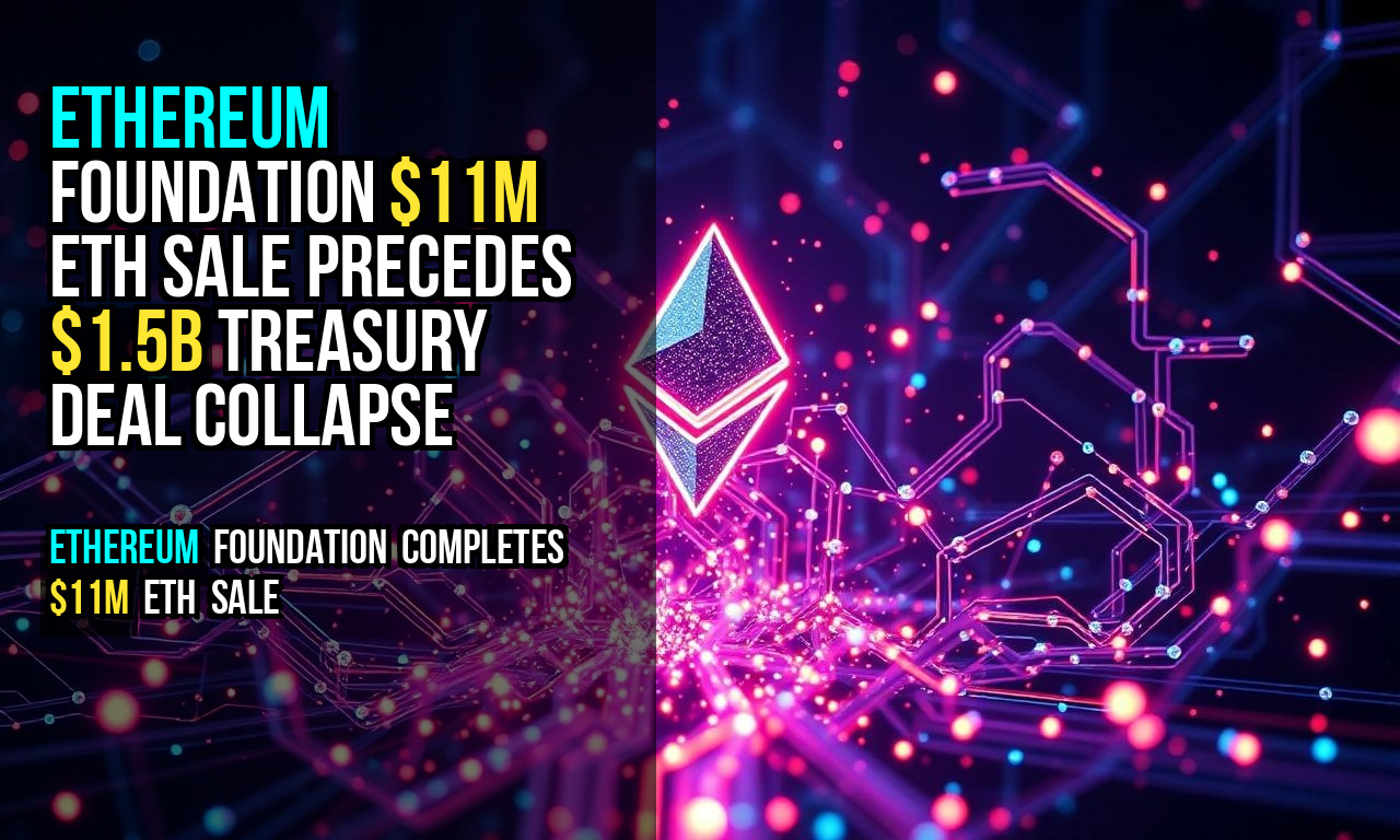 Ethereum Foundation $11M ETH Sale Precedes $1.5B Treasury Deal Collapse