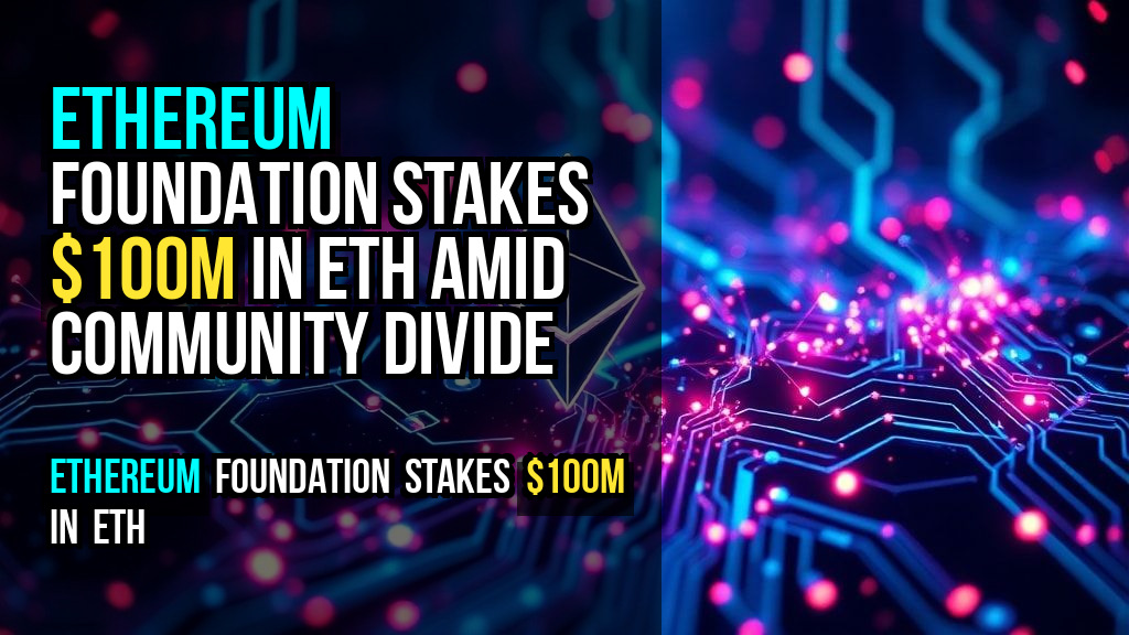 Ethereum Foundation stakes $100M in ETH amid community divide