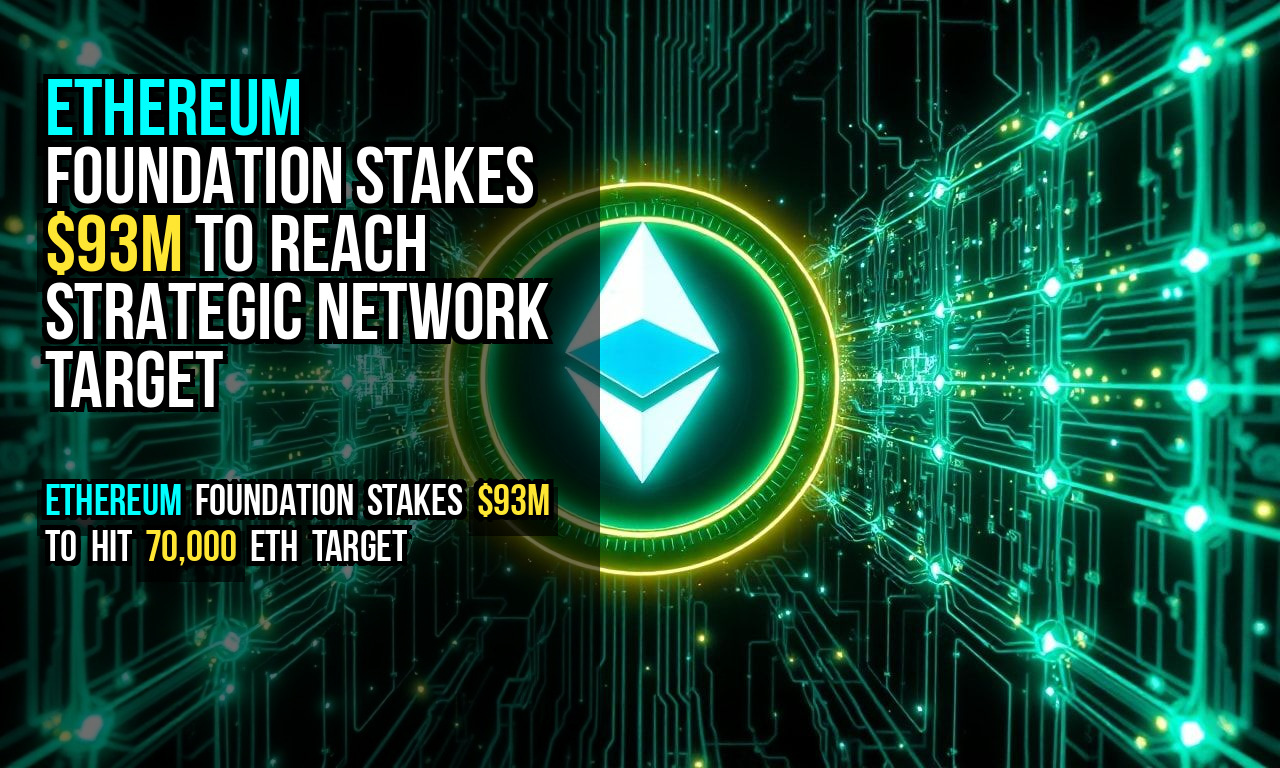 Ethereum Foundation stakes $93M to reach strategic network target