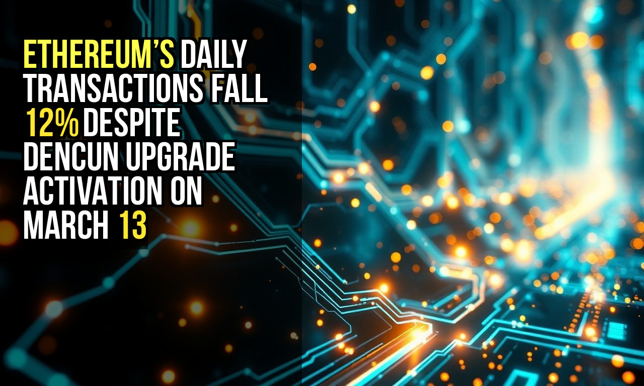 Ethereum’s daily transactions fall 12% despite Dencun upgrade activation on March 13