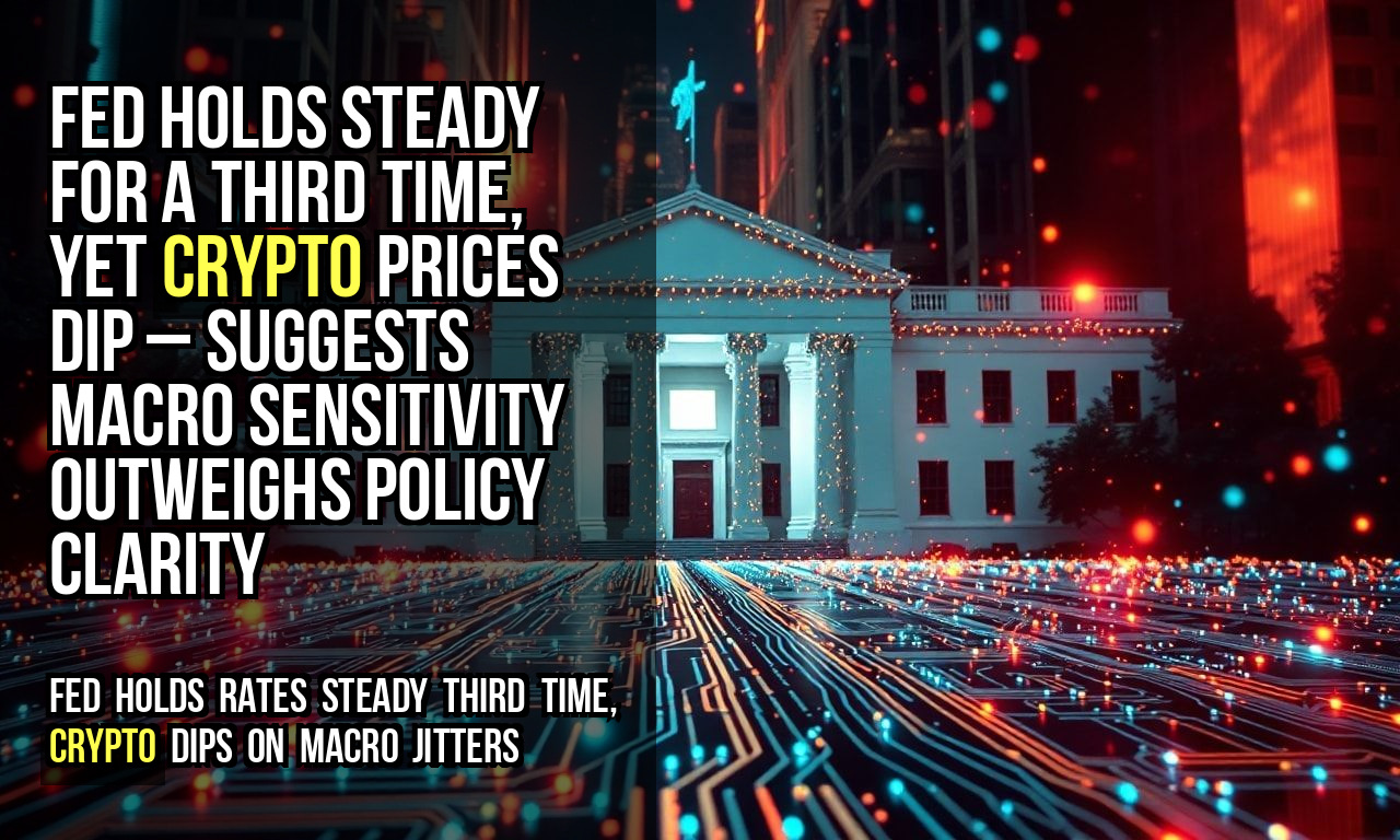 Fed holds steady for a third time, yet crypto prices dip – suggests macro sensitivity outweighs policy clarity