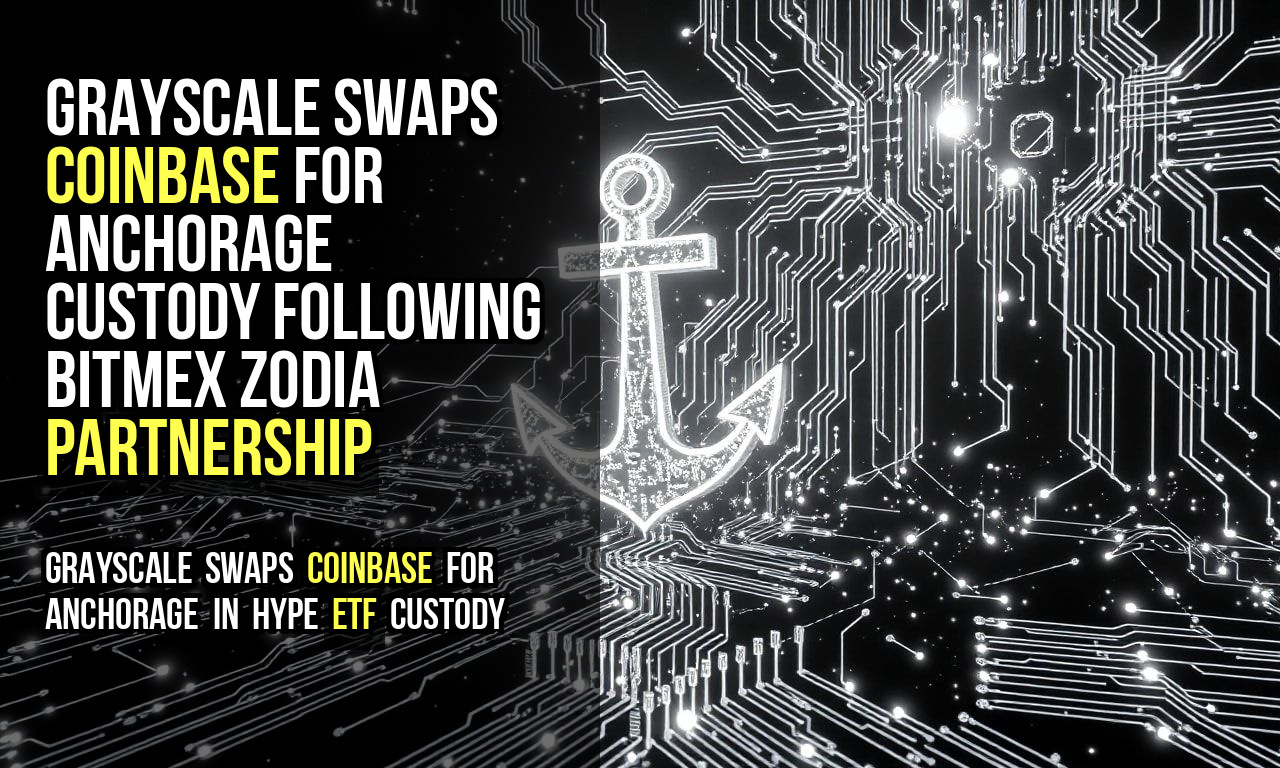 Grayscale Swaps Coinbase for Anchorage Custody Following BitMEX Zodia Partnership