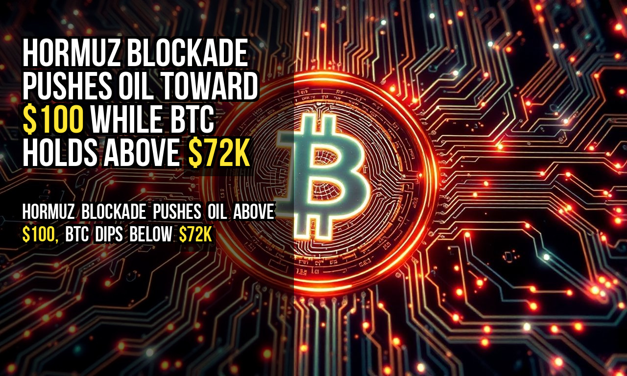 Hormuz Blockade Pushes Oil Toward $100 While BTC Holds Above $72K