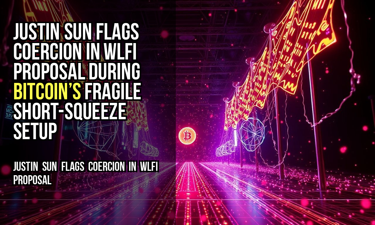 Justin Sun Flags Coercion in WLFI Proposal During Bitcoin’s Fragile Short-Squeeze Setup