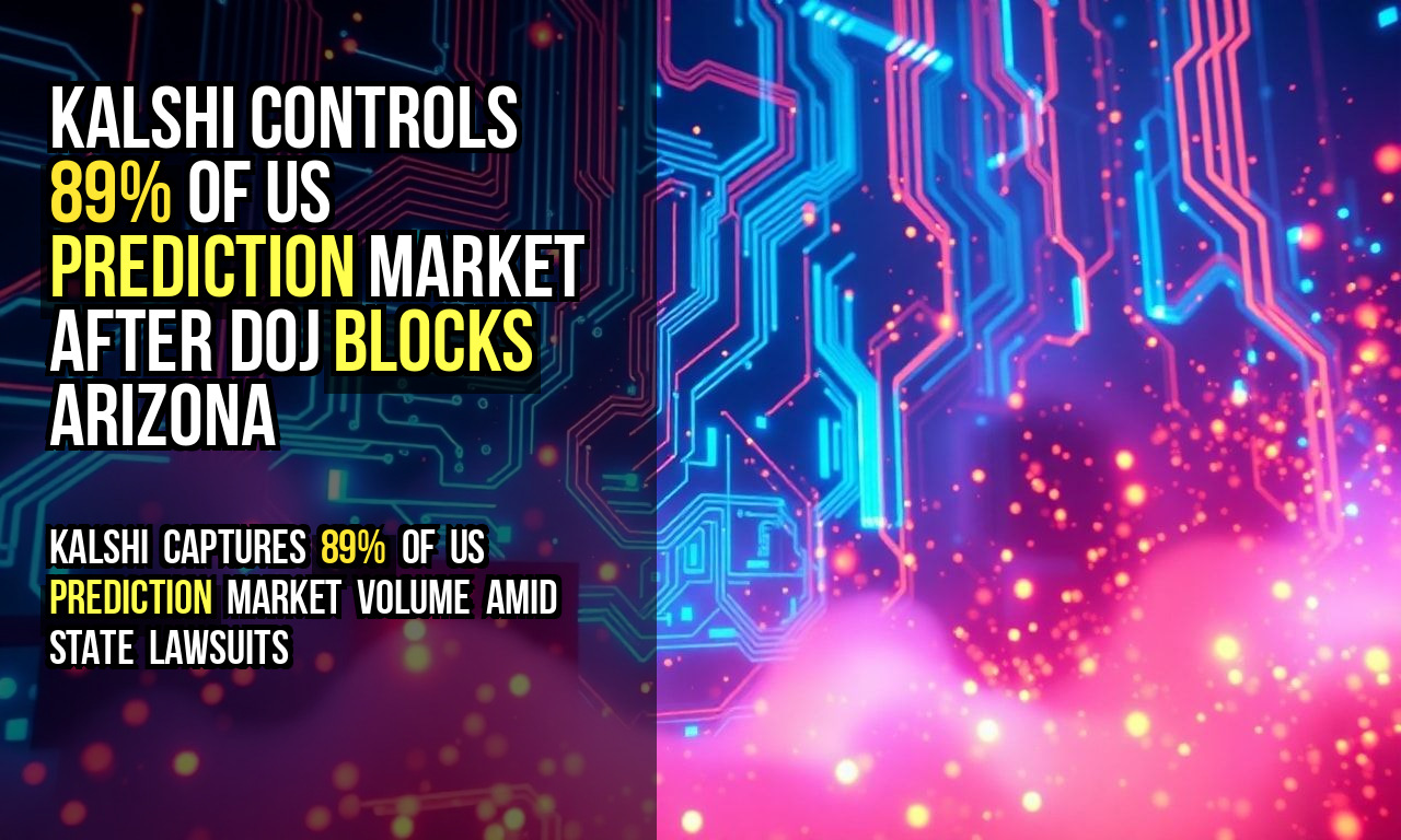 Kalshi Controls 89% of US Prediction Market After DOJ Blocks Arizona