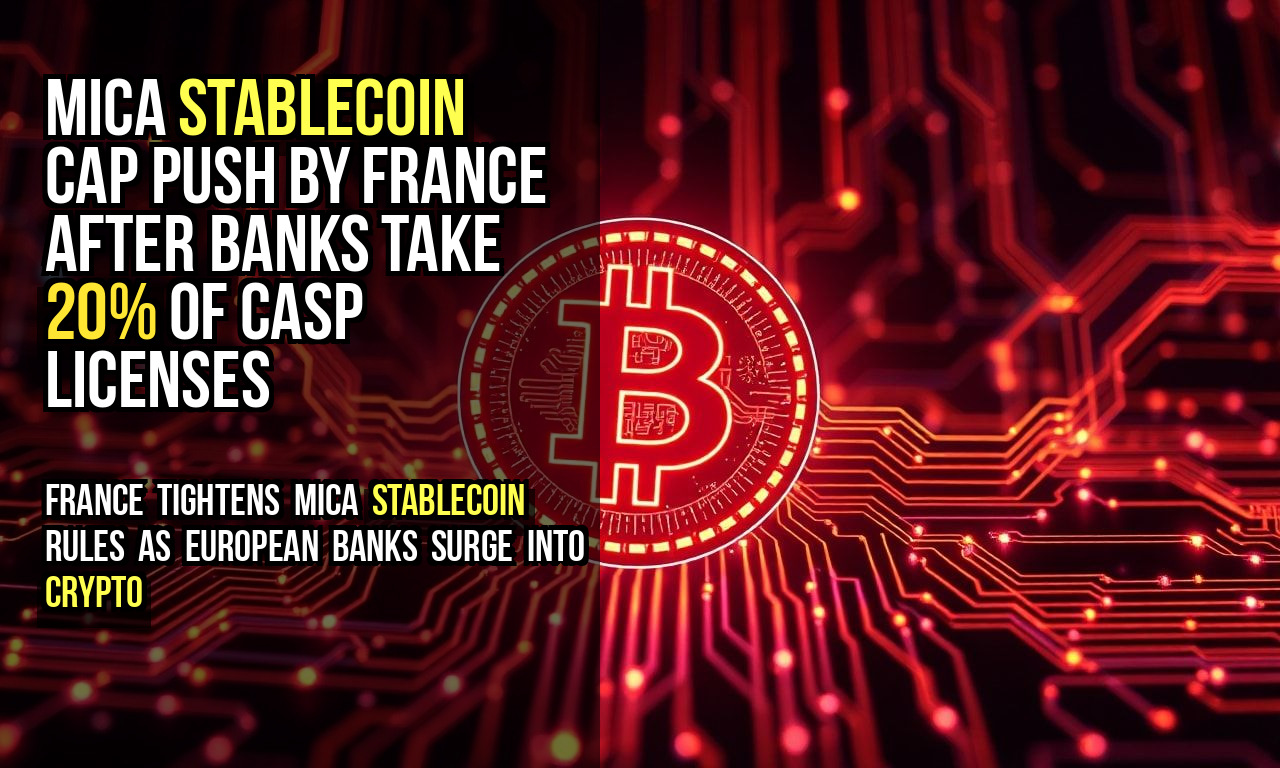 MiCA Stablecoin Cap Push by France After Banks Take 20% of CASP Licenses