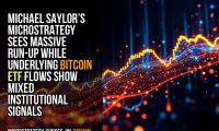 Michael Saylor’s MicroStrategy sees massive run-up while underlying Bitcoin ETF flows show mixed institutional signals