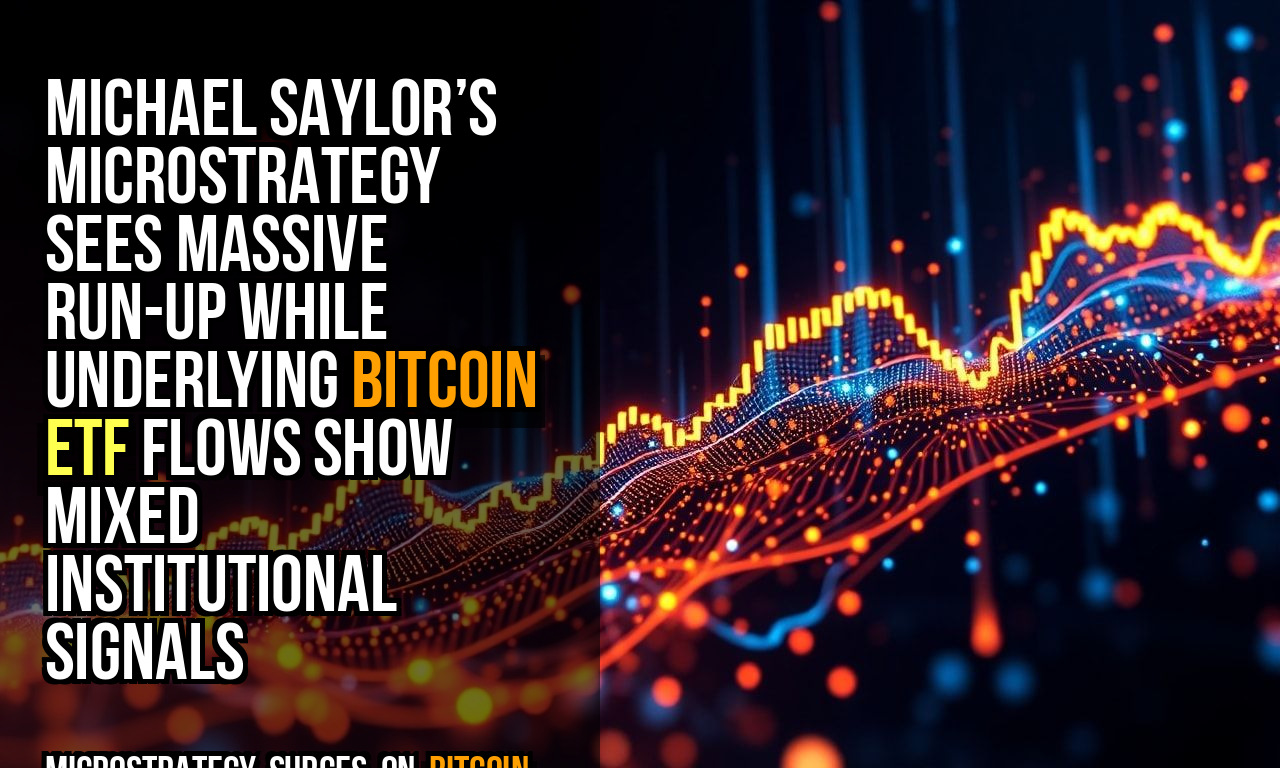 Michael Saylor’s MicroStrategy sees massive run-up while underlying Bitcoin ETF flows show mixed institutional signals