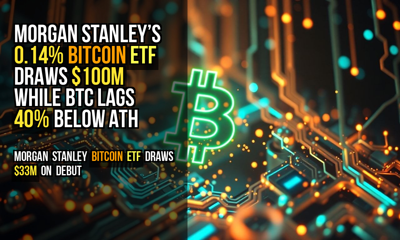 Morgan Stanley’s 0.14% Bitcoin ETF Draws $100M While BTC Lags 40% Below ATH